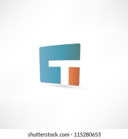  Abstract icon based on the letter T