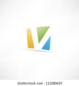  Abstract icon based on the letter V