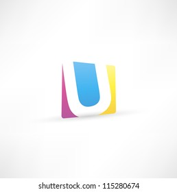  Abstract icon based on the letter U