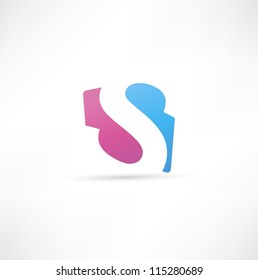  Abstract icon based on the letter S