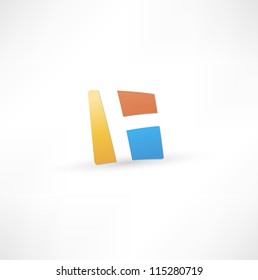  Abstract icon based on the letter H