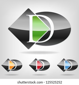 Abstract icon based on the letter D