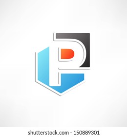 Abstract icon based on the letter p