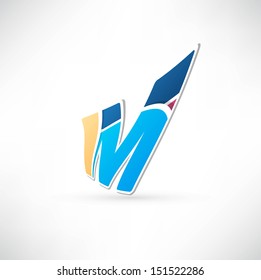 Abstract icon based on the letter M