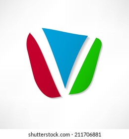 Abstract icon based on the letter V