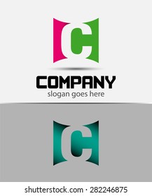 Abstract icon based on the letter c 