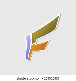 Abstract icon based on the letter f
