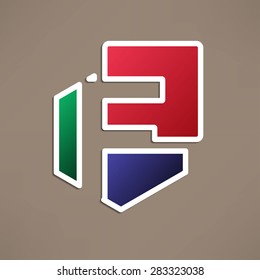 Abstract icon based on the letter f