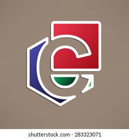Abstract icon based on the letter c