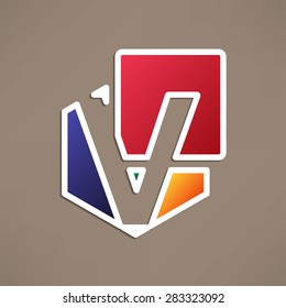 Abstract icon based on the letter v