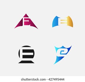 Abstract icon based on the letter e set
