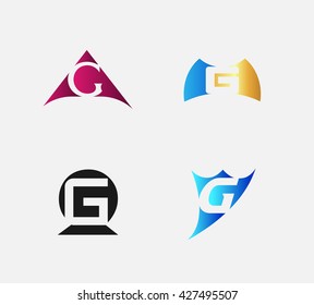 Abstract icon based on the letter c set
