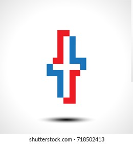 Abstract icon based on the letter T. Vector illustration