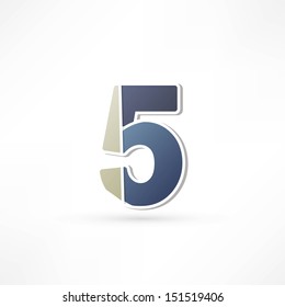 Abstract icon based on the number 5