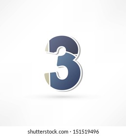 Abstract icon based on the number 3