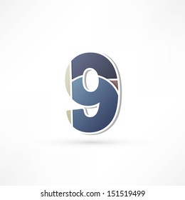 Abstract icon based on the number 9