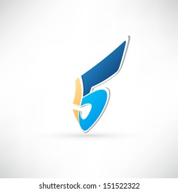 Abstract icon based on the number 5
