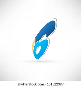 Abstract icon based on the number 6