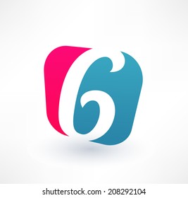 Abstract icon based on the number 6