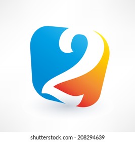 Abstract icon based on the number 2