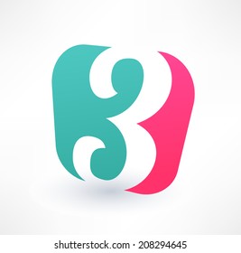 Abstract icon based on the number 3