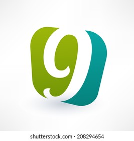 Abstract icon based on the number 9