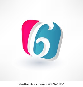Abstract icon based on the number 6