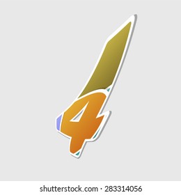 Abstract icon based on the number 4