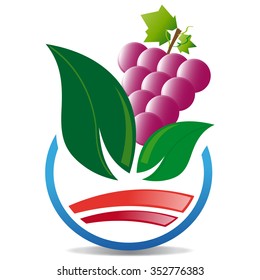Abstract icon of black grapes