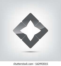 Abstract icon. Black abstract icon isolated on a white background. (EPS10 Vector)