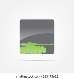 Abstract icon. Black abstract icon isolated on a white background with a tank. (EPS10 Vector)