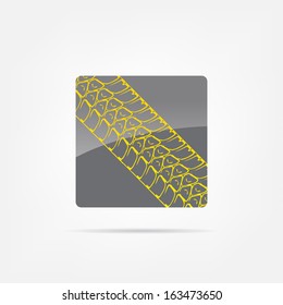 Abstract icon. Black abstract icon isolated on a white background with a tire print. (EPS10 Vector)