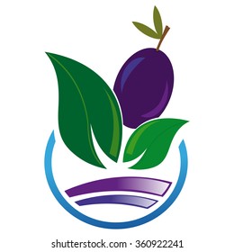 Abstract icon of black olive