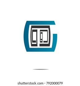 abstract icon blue and grey logo. illustration vector design. isolated on white background.