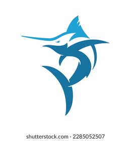 Abstract icon Blue Marlin Logo. Fresh and Unique Modern Blue Marlin Logo Template. Great to use as your Offshore Fishing logo.