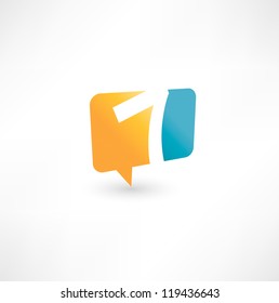 Abstract icon bubble based on the number 7