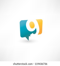 Abstract icon bubble based on the number 9
