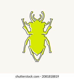 Abstract icon of bug. Thin line style illustration