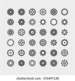 Abstract icon collection of machine gear