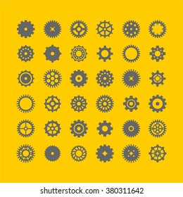 Abstract icon collection of machine gears