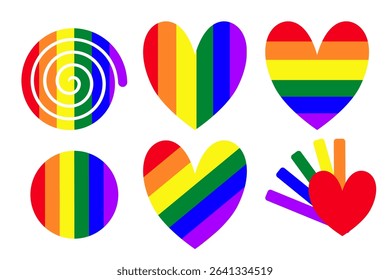Abstract icon colorful rainbow pride