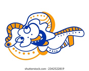 Abstract icon with contemporary abstract aesthetics. Continuous lines in a single-line hand-drawn sketch vector illustration.