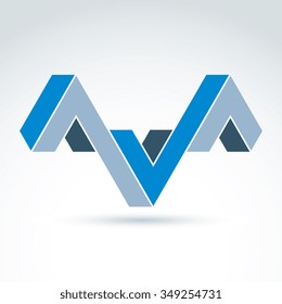 Abstract icon, corporate geometric symbol, vector graphic design element.