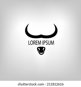 abstract icon of cow or bull head. Logo design for the company.
