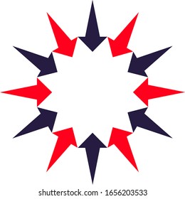 diseño de icono abstracto con forma de 12 flechas 