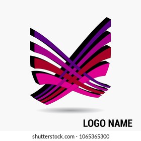 Abstract icon design element with business card template.