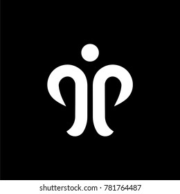 Abstract icon design, PP Letter Logo concept. Creative Minimal Monochrome design template. Graphic Alphabet Symbol. People Creative Vector element