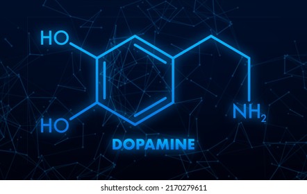 Abstract icon with dopamine formula. Dopamine formula