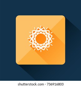 Abstract icon in flat design style with long shadow.