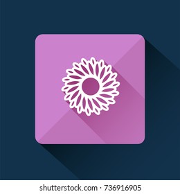 Abstract icon in flat design style with long shadow.